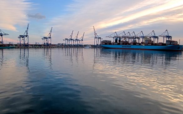 View of the container terminal
